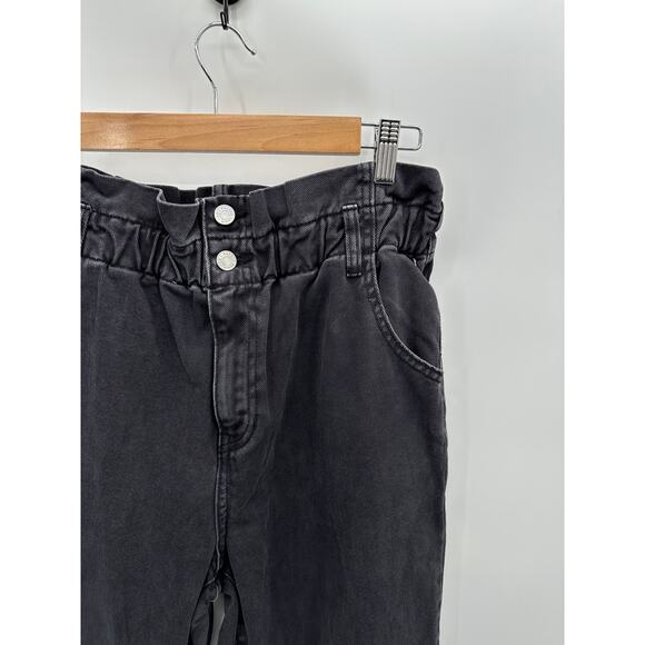 PacSun Black High-Rise Paperbag 100% Cotton Mom Jeans Women's Size 30 - Picture 4 of 9